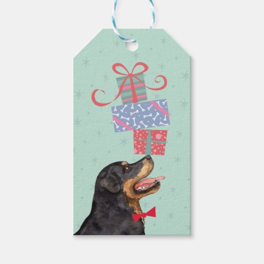 Cadeaus van de geboorte Rottweiler Gift Labels Cadeaulabel (Voorkant)