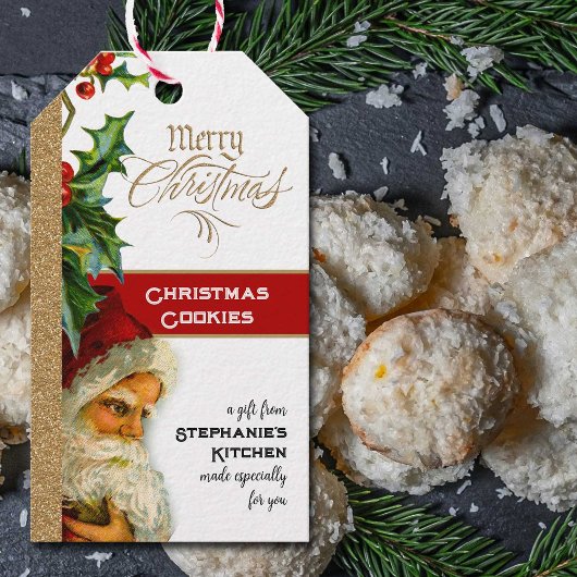 Cadeaus van de Keuken Vintage Santa Cadeaulabel
