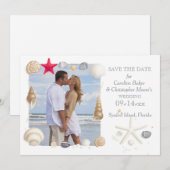 Cadeaus van het Zee Foto Save the Date Aankondigin Kaart (Voorkant / Achterkant)