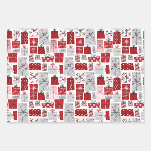 Cadeaus van kerstpootBeren Inpakpapier Vel (Voorkant 2)