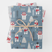 Cadeaus van kerstpootBeren Inpakpapier Vel (In situ)