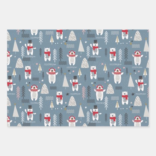 Cadeaus van kerstpootBeren Inpakpapier Vel (Voorkant)