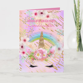 Cadeaus van KLEINDOCHTER's eenhoorn Roze Goud Meis Kaart