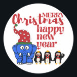 Cadeaus VAN MERRY CHRISTMAS-PARTIJ, NIEUW JAAR 202 Ronde Sticker<br><div class="desc">Een geweldig kerstcadeauidee voor mama,  vader,  zus,  broer,  vriendin,  vriend,  oom,  tante,  oma,  opa,  familie en vrienden op Kerstmis en Nieuwjaar.Trendy,  stijlvolle en unieke kerstcadeaus.</div>