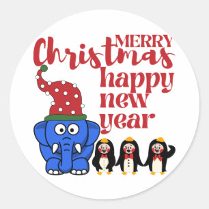 Cadeaus VAN MERRY CHRISTMAS-PARTIJ, NIEUW JAAR 202 Ronde Sticker