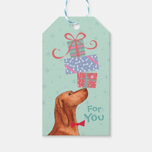 Cadeaus Vizsla Gift Labels Cadeaulabel (Voorkant)