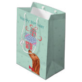 Cadeaus Vizsla Medium Gift Bag Cadeauzakje (Achterkant Gekanteld)