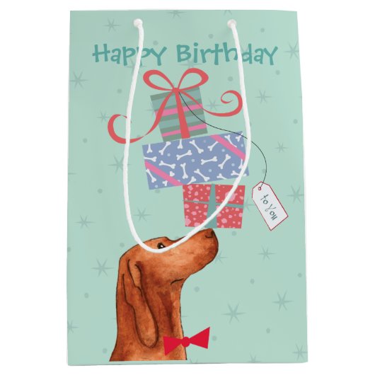 Cadeaus Vizsla Medium Gift Bag Cadeauzakje (Voorkant)
