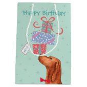 Cadeaus Vizsla Medium Gift Bag Cadeauzakje (Achterkant)