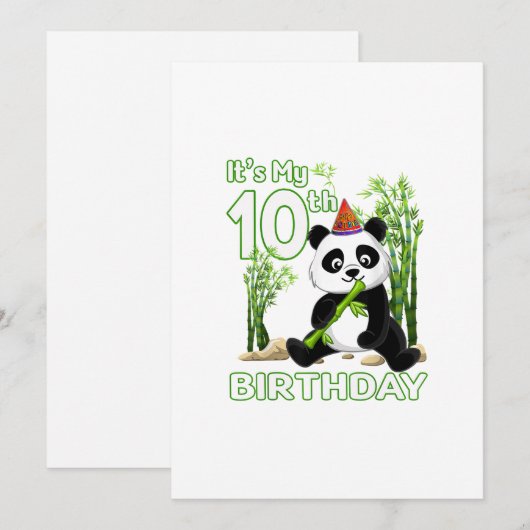 Cadeaus voor 10e verjaardag 10 jaar oud feest dier kaart (Voorkant / Achterkant)