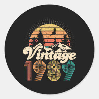 Cadeaus voor 30e verjaardag - Vintage 1989 Wandela Ronde Sticker