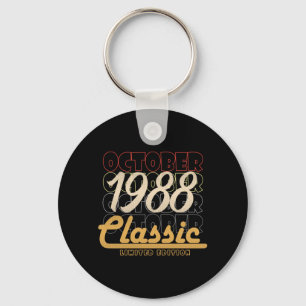 Cadeaus voor 34e verjaardag Vintage oktober 34e Sleutelhanger