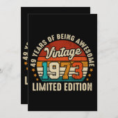 Cadeaus voor 49-jarigen Retro 1973 Beperkte Editie Kaart (Voorkant / Achterkant)