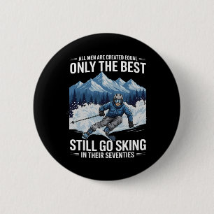 Cadeaus voor 70e verjaardag Skiloper Man 70 Jaar O Ronde Button 5,7 Cm