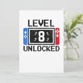 Cadeaus voor 8-jarige, 8e verjaardag jongen videog kaart (Staand voorkant)
