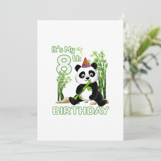 Cadeaus voor 8e verjaardag 8 jaar oud feest dierli kaart (Staand voorkant)