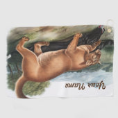 Cadeaus voor aangepaste cougar-jachtcampagne golfhanddoek (Horizontaal)