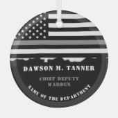 Cadeaus voor aangepaste thin-line correctiefunctio glas ornament (Voorkant)