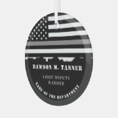 Cadeaus voor aangepaste thin-line correctiefunctio glas ornament (Voorkant links)