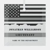 Cadeaus voor aangepaste thin-line correctiefunctio glas ornament (Voorkant)