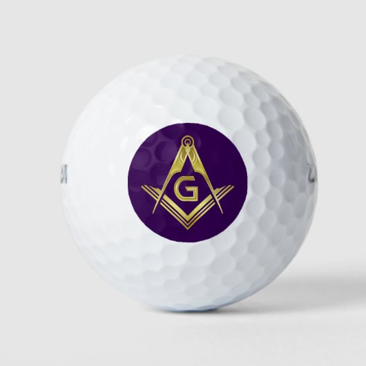 Cadeaus voor aangepaste vrijdagen | Masonic Golf B Golfballen (Voorkant)