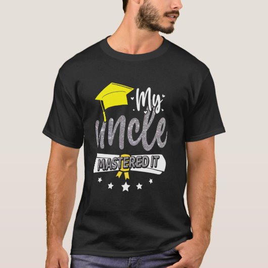 Cadeaus voor afstuderen van oom met masterdiploma t-shirt (Voorkant)