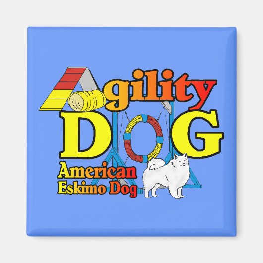 Cadeaus voor American Eskimo Dog Agility Magneet (Voorkant)