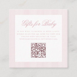 Cadeaus voor Baby Light Pink Online QR Code Regist Informatiekaartje