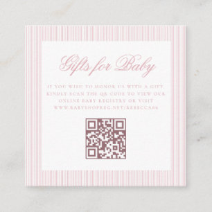 Cadeaus voor Baby Light Pink Online QR Code Regist Informatiekaartje