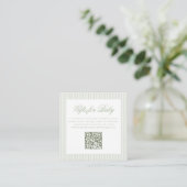 Cadeaus voor Baby Sage Green Online QR Code Regist Informatiekaartje (Staand voorkant)