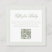 Cadeaus voor Baby Sage Green Online QR Code Regist Informatiekaartje (Voorkant)