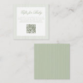 Cadeaus voor Baby Sage Green Online QR Code Regist Informatiekaartje (Voorkant / Achterkant)
