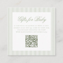 Cadeaus voor Baby Sage Green Online QR Code Regist