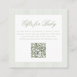 Cadeaus voor Baby Sage Green Online QR Code Regist Informatiekaartje