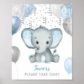 Cadeaus voor babyfeestje met waterverf olifant jon poster (Voorkant)