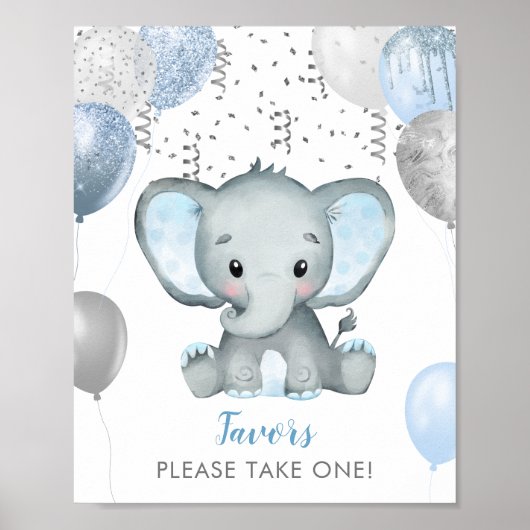 Cadeaus voor babyfeestje met waterverf olifant jon poster (Voorkant)