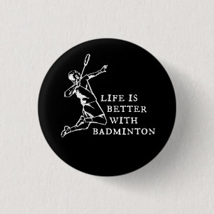 Cadeaus voor badmintonspeler ronde button 3,2 cm