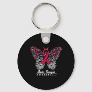 Cadeaus voor bewustzijn van hersenaneurysma vlinde sleutelhanger
