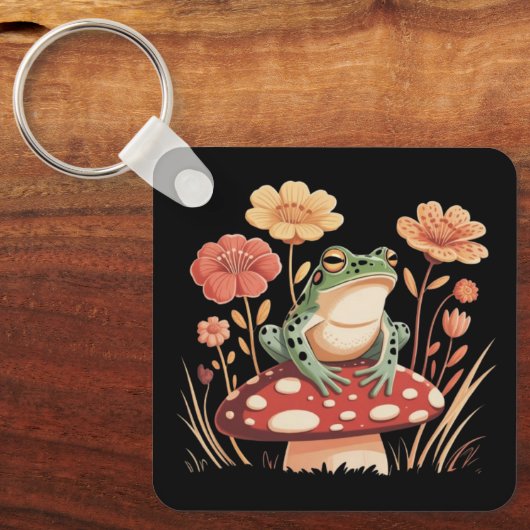 Cadeaus voor botanische kikkerminnaars Bloem Natuu Sleutelhanger (Voorkant)