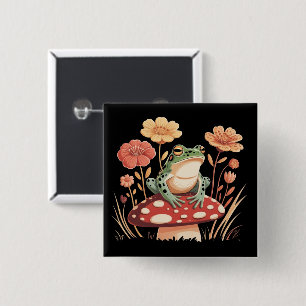 Cadeaus voor botanische kikkerminnaars Bloem Natuu Vierkante Button 5,1 Cm