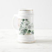 Cadeaus voor Bruidsmeisjes Witte Rozen Thema Geper Bierpul (Voorkant links)