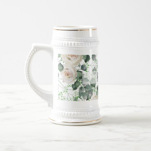 Cadeaus voor Bruidsmeisjes Witte Rozen Thema Geper Bierpul (Links)