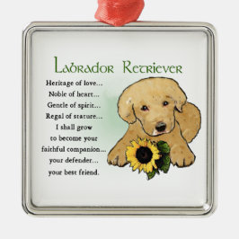 Cadeaus voor erfgoed Gele Lab Puppy Metalen Ornament