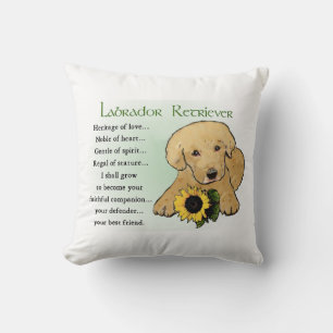 Cadeaus voor erfgoed-gele labradorpuppy kussen