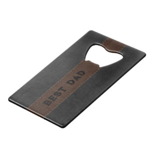 Cadeaus voor Father Black & Brown  Leather Creditkaart Flessenopener