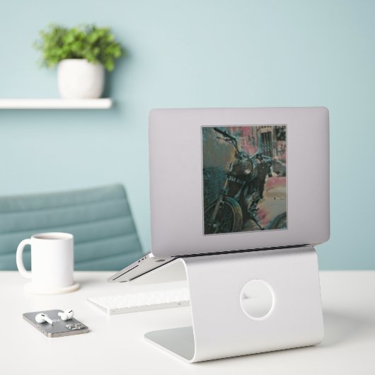 Cadeaus voor fietsers sticker (Laptop op bureau)