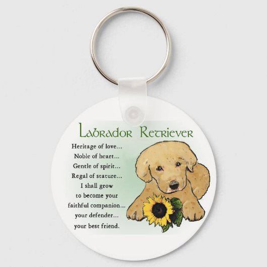 Cadeaus voor gele labrador retriever puppy's sleutelhanger (Voorkant)