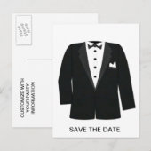 CADEAUS VOOR GROOM'S OF BLACK STROPDAS EVENEMENTEN AANKONDIGINGSKAART (Voorkant / Achterkant)