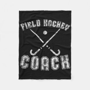 Cadeaus voor hockeycoach met distressed veldhockey fleece deken