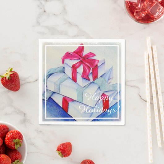 Cadeaus voor kerstfeest servet (Insitu)